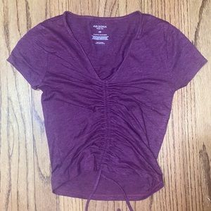 Purple Adjustable Crop Top Shirt Tied Womens XS